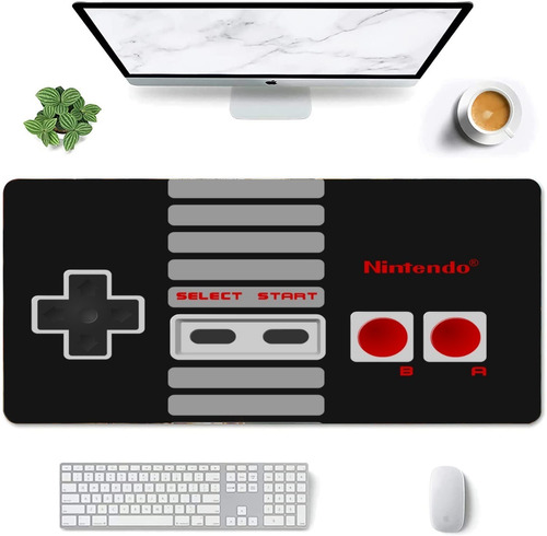 Mouse Pad Largo Control Nintendo Retro Gamer Negro 30x70cm