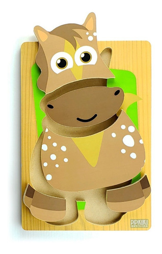 Imagen 1 de 2 de Rompecabezas Caballo 5 Piezas De Madera Juego Pipikuku