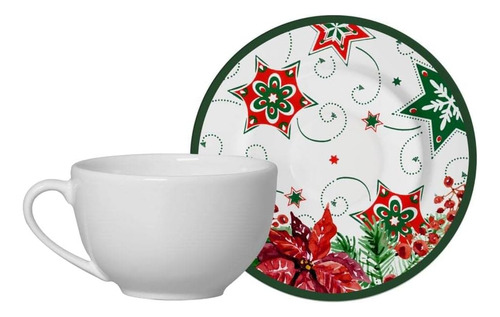 6 Xicaras De Cha Natal Ceia Papai Noel