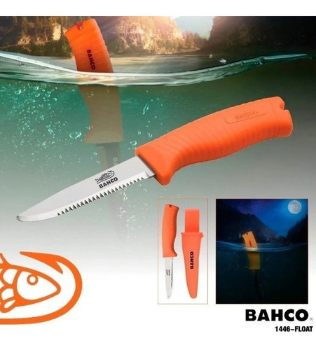 Imagen 3 de 3 de Cuchillo De Rescate Bahco Pesca Flotante 1446 Acero Inox