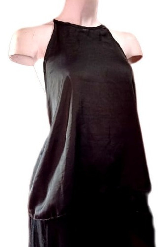 Imagen 2 de 4 de Blusa Musculosa Satén Delicada Fiesta Oficina Hombros Libres