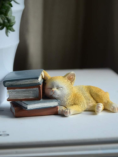 Miniatuer - Figura De Gato De Jardín De Hadas, Estatua De Ga