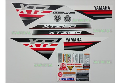 Kit Completo De Calcomanías Xtz 150 2023+ Advertencia