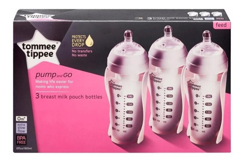 Tommee Tippee, Contenedor Leche Materna Con Chupete X 3