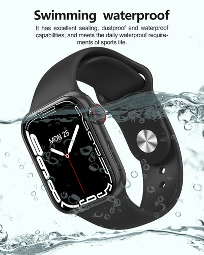 Imagen 8 de 9 de Smartwatch W27 Pro Bt Ip67 Blanco Serie 7 Nfc + Correa Extra