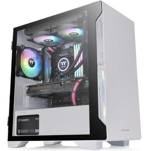 Gabinete Gamer Thermaltake S100 Tg Vidrio Templado Fan Color Blanco