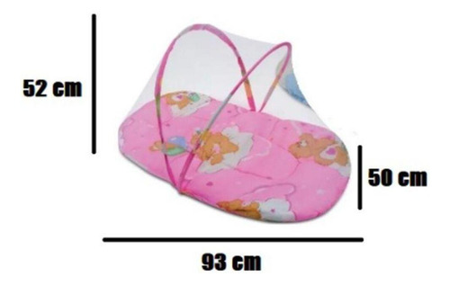Mosquitera infantil, cuna con alfombrilla rosa para niñas