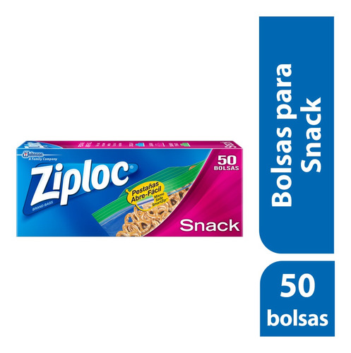 Bolsas Para Snack Ziploc Con Pestañas Abre Fácil 50 Unidades