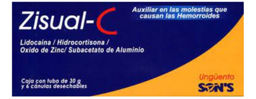 Zinsual-c Ungüento Tubo De 30mg Y 6 Canulas Desechables