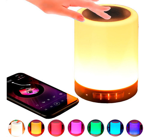 Caixa De Som Bluetooth Portátil Luminária Abajur Fácil Usar Cor da cúpula Luz RGB Cor da estrutura Branco 5V