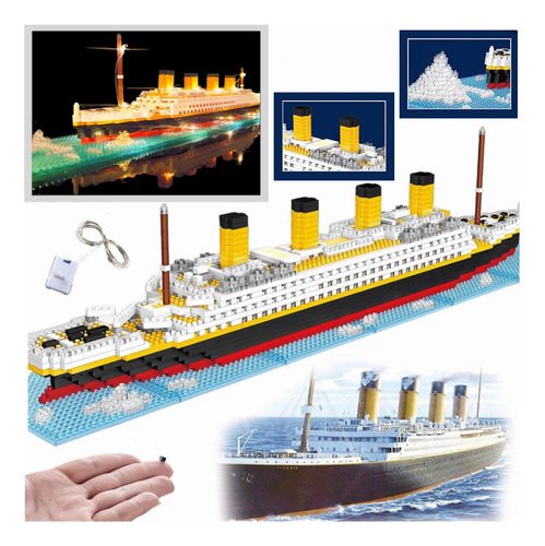 Puzzle 3d Titanic Maquetas Barco Juguete Bloques,kit 1880pcs