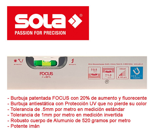 Nivel Magnético De Burbuja. Profesional. De 60cm Sola Avm 60