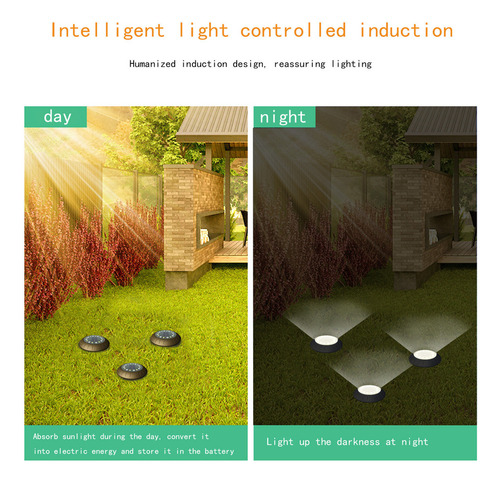 Luces De Suelo Solares E Para Exteriores Con 16 Led Multicol