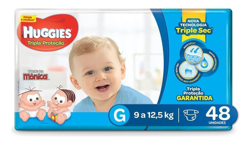 Fraldas Huggies Tripla Proteção G