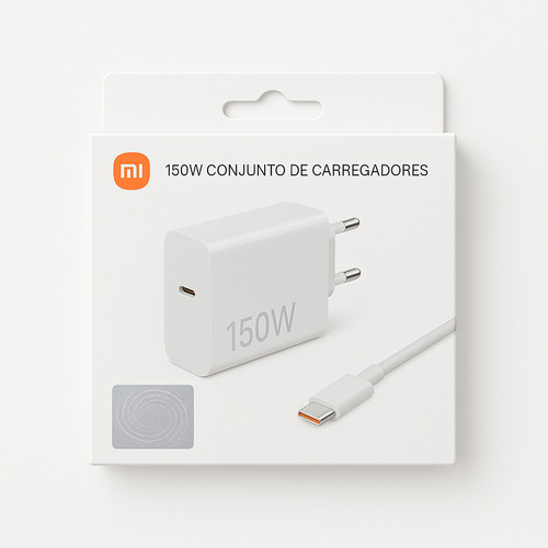 Carregador Turbo Xiaomi 150w +cabo Usb-c Carregamento Rápido