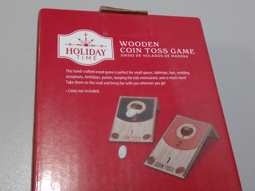Juego Navideño Wooden Coin Toss Game Holiday Time Nuevo (Usado)