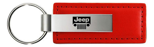 Llavero De Cuero Rojo Con Logotipo De Jeep Grill, Rojo -