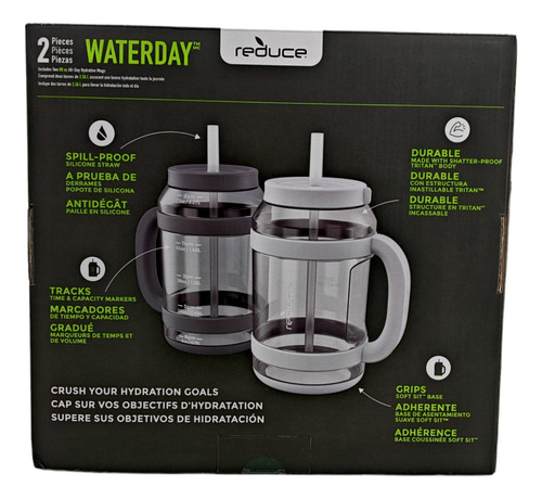 Juego De 2 Botellas De Agua De 2.3l Reduce