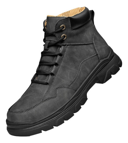 Hombres Casual Zapatos De Cuero Senderismo Chelsea Botas De