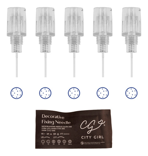 5 Agujas Para Dermapen O Dermografo City Girl 1r/9/12/3r/5r