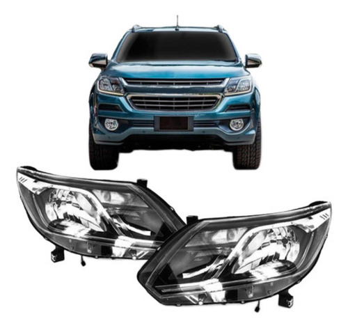 Par Farol S10 Trailblazer 17 18 19 Eletrico C/ Motor C/ Led.