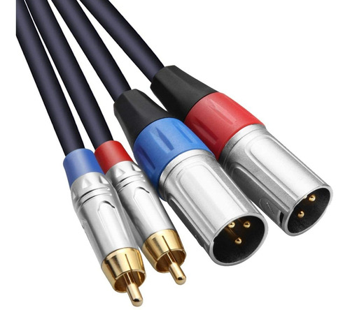 Cable De Microfono 2 Xlr 3-pin Macho A 2 Rca Macho | 3m