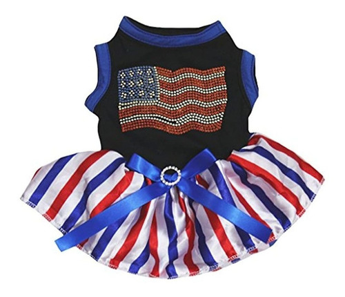 Petitebella Puppy Clothes Dog Dress America Bandera Negro To