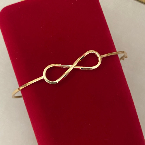 Bracelete Com Infinito (forma Quadrada - M) 19cm - Ouro 18k