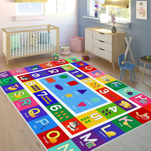 Sejiarep Abc - Alfombra De Juego Para Ninos, 4 X 6 Pies, Con