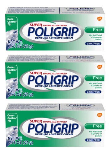 Super Poligrip Crema Adhesiva Para Dentaduras 0.75 Oz (paque