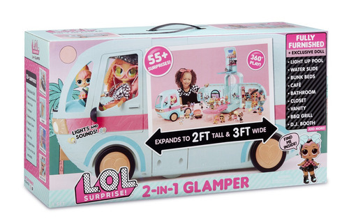 Set 2 En 1 Glamper Y Muñeca Exclusiva Lol Surprise Con Luces