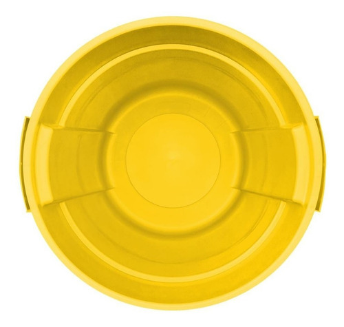 Bote De Basura Toff 121l Con Asas Color Amarillo