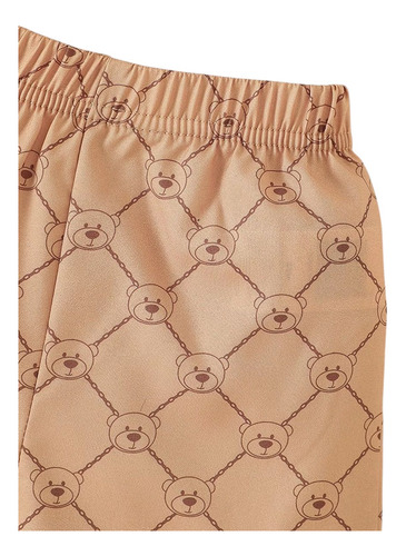 Conjunto Para Bebé Niño Camisa Estampada Y Pantalón Corto Café 9-12 M