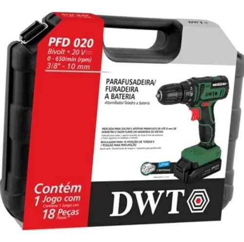 Parafusadeira / Furadeira Dwt Bateria 20v Pfd 020