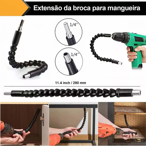 Kit 14 Adaptador Angular Extensor Flexível Soquete Universal