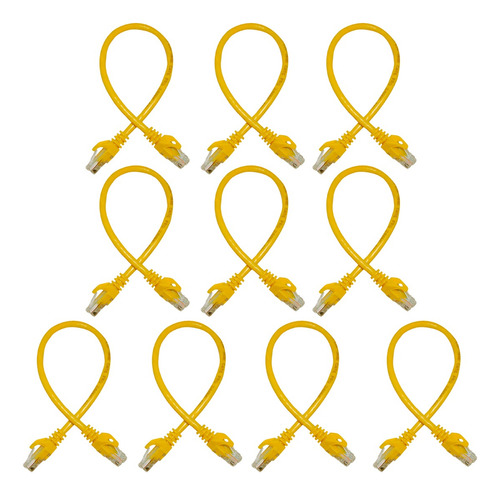 Patchcord Utp Cat6 30cm Amarillo P6003y 100%cobre Enson 10pz