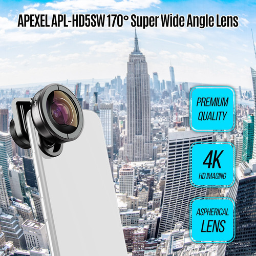 Apexel Apl -hd5sw 170 Lente Super Grande Ângulo Para Lente D