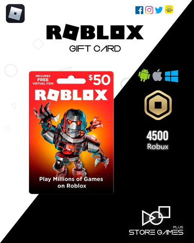 Tarjeta Gift Card Roblox $50 Global (código Digital)