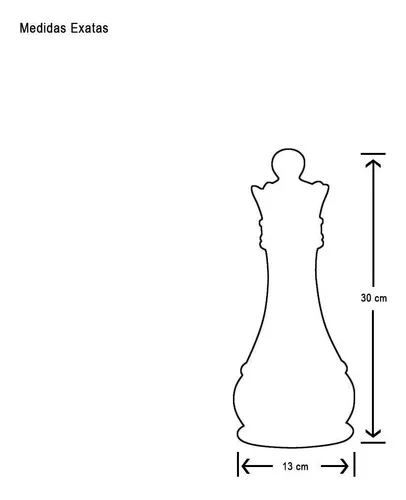 Dupla Peças Rei E Rainha Xadrez Decoração Geométrica 20Cm