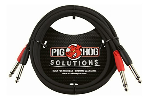 Pig Hog Pd-21403 Cable Doble Mono De 1/4 Pulgadas (macho) A