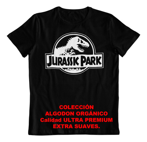 Polera - Dtf - Algodon Organico - Jurassic Park Dinosaurios