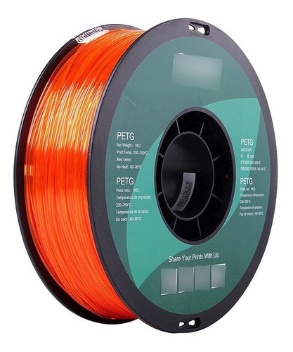Filamento Esun Premium Petg 1kg 1.75 Mm Color Naranja Solido