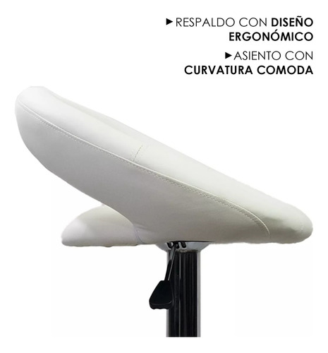 Kit 3 Bancos Taburete Giratorio Bar Barra Comedor Boss Acabado De La Estructura Cromado Color Blanco