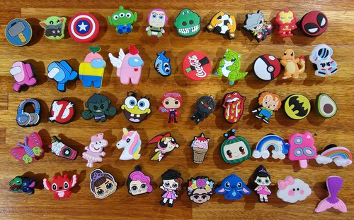 50 Pins Pines Adornos Paracrocs Gomones X Mayor Combo Por 50