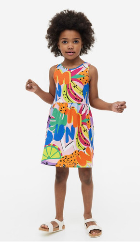 Vestido H&m Verano Niña. T8-10. De Colores Con Leopardos