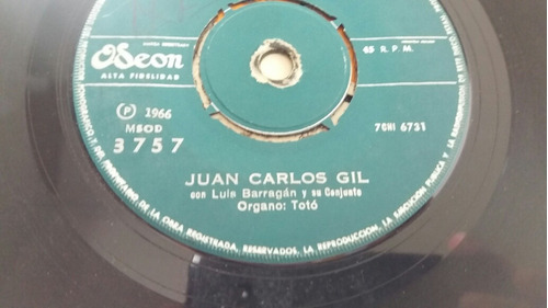 Vinilo Single Juan Carlos Gil El Ultimo Cigarrillo (o-116