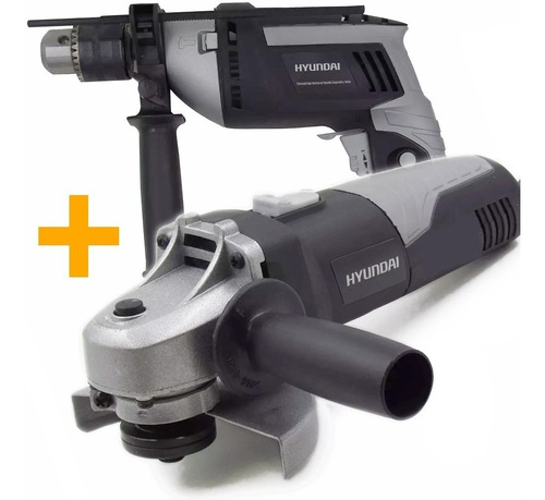 Hyck2 Taladro (con Percutor) + Amoladora En Kit Hyundai Tyt