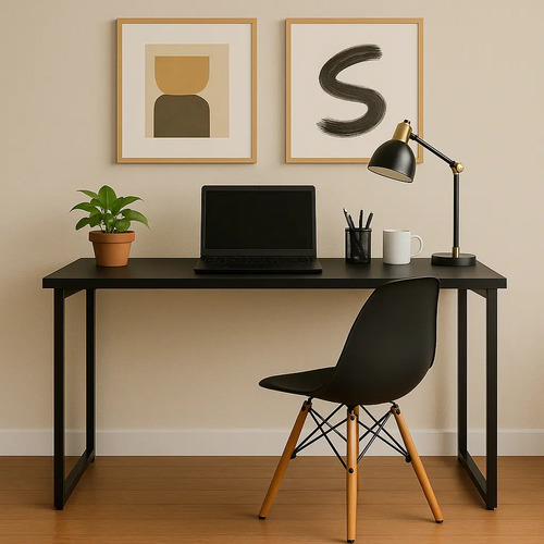 Escrivaninha Industrial 110cm Mesa Estudo Aparador Pés Aço
