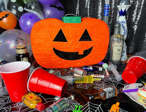 Piñata De Calabaza De Halloween Con Palo 17 X10 Perfec...