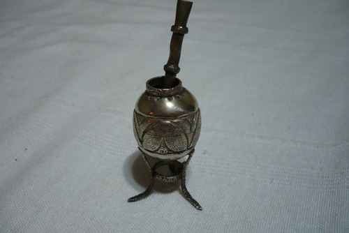 Mate De Colección Miniatura Con Bombilla Museo J. Hernandez